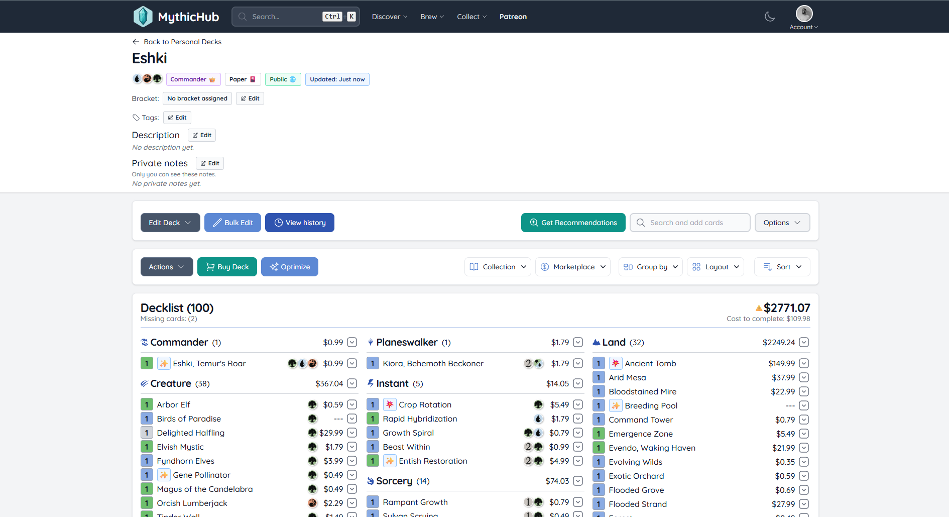 Updated Bulk Edit Page