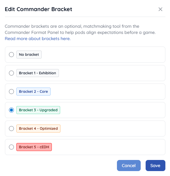Commander Brackets