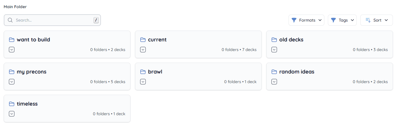 Personal Deck Folders