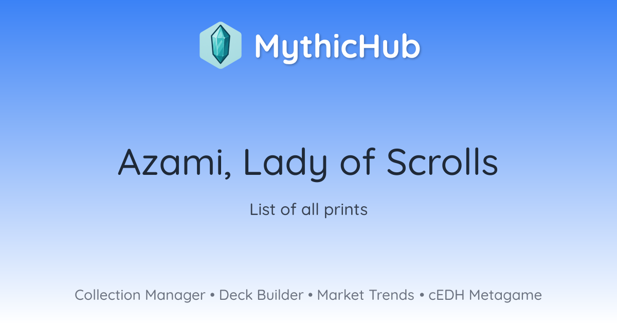 Magic Azami, Lady of Scrolls - Azami, Lady of Scrolls - [CHK] [EX] 270124301 11962